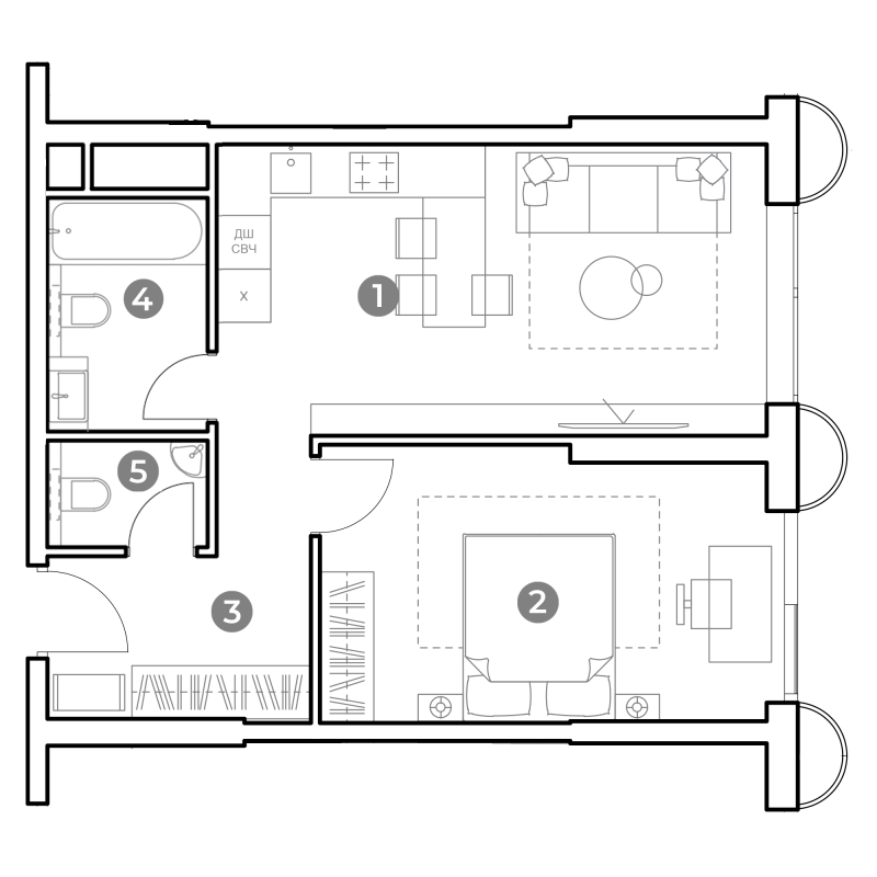 2 ккв (Евро) 49,7 м²