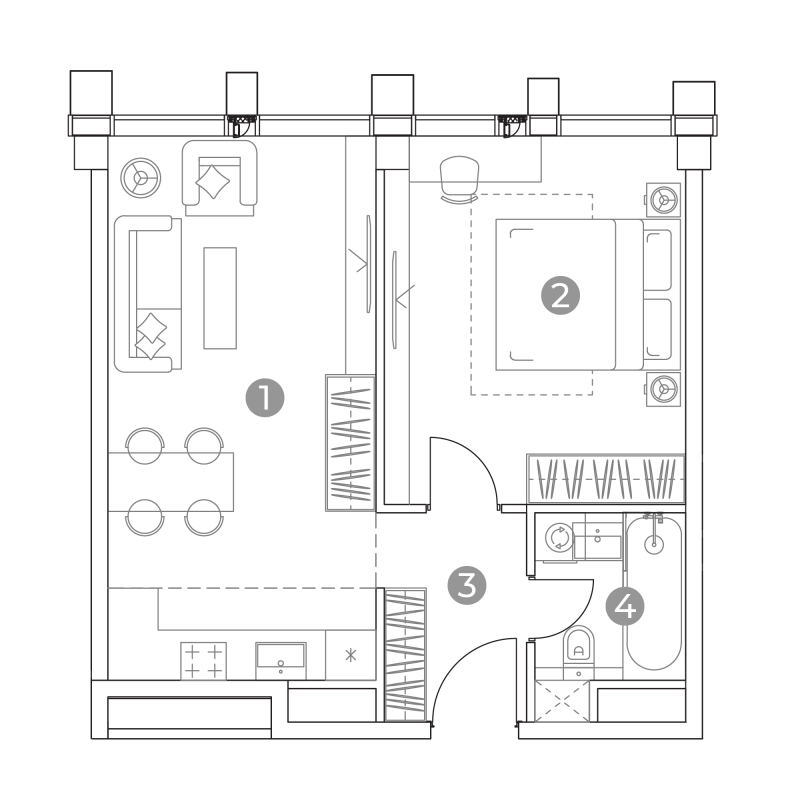 2 ккв (Евро) 44,7 м²