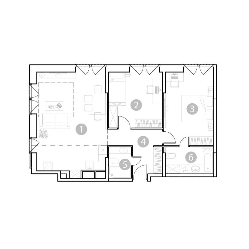 3 ккв (Евро) 81 м²
