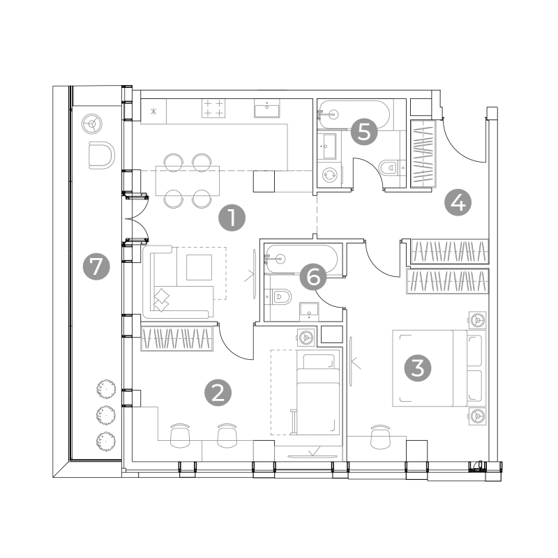 3 ккв (Евро) 76,5 м²