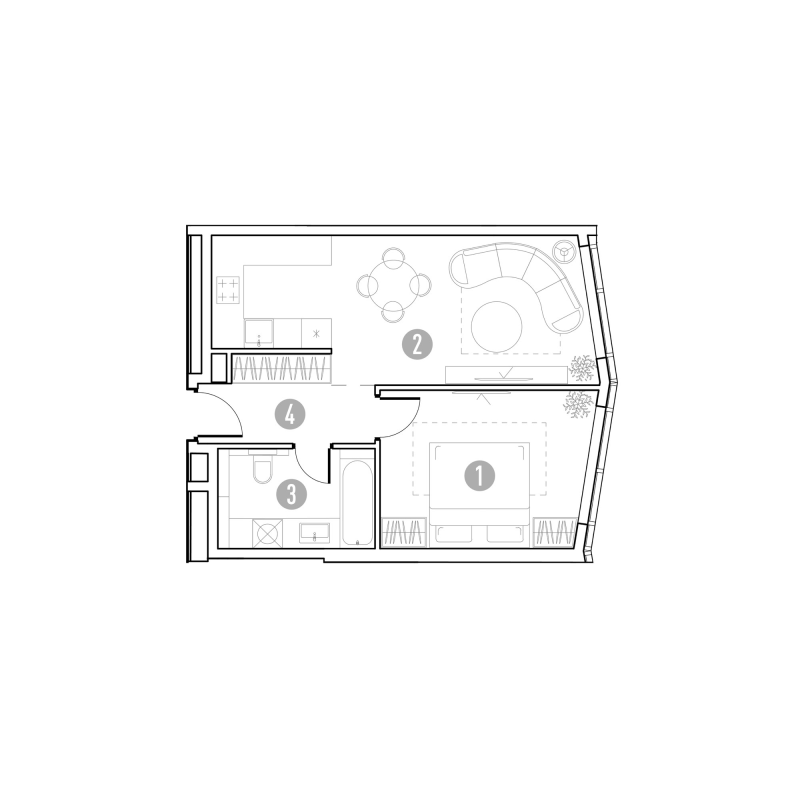 2 ккв (Евро) 45,6 м²
