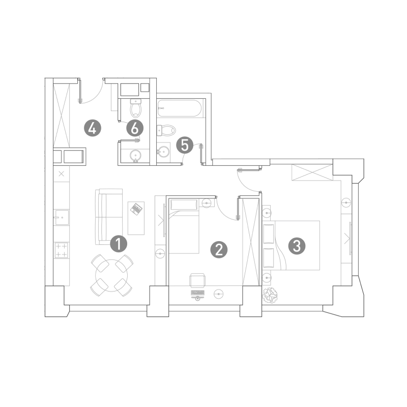 3 ккв (Евро) 65,4 м²