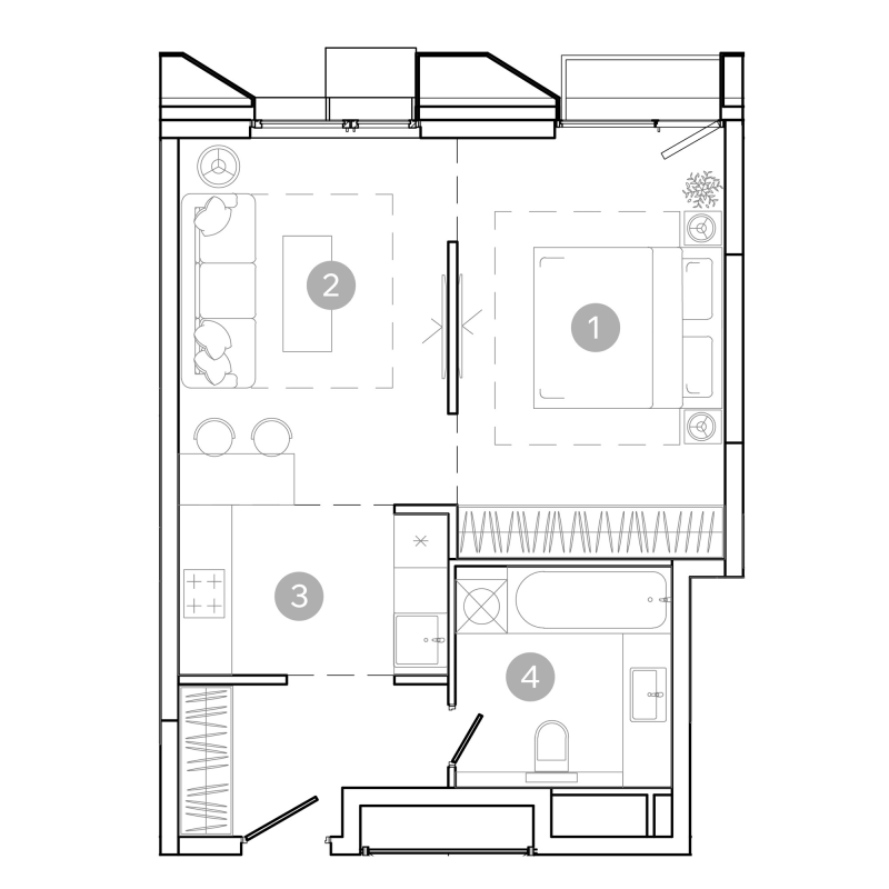 2 ккв (Евро) 43,5 м²