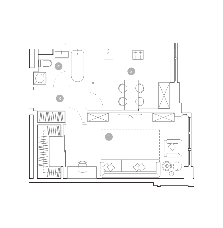 1 ккв 44,6 м²