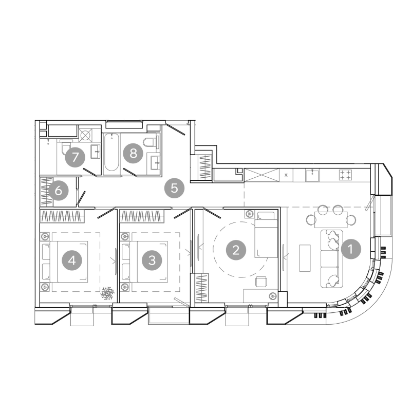 4 ккв (Евро) 93 м²