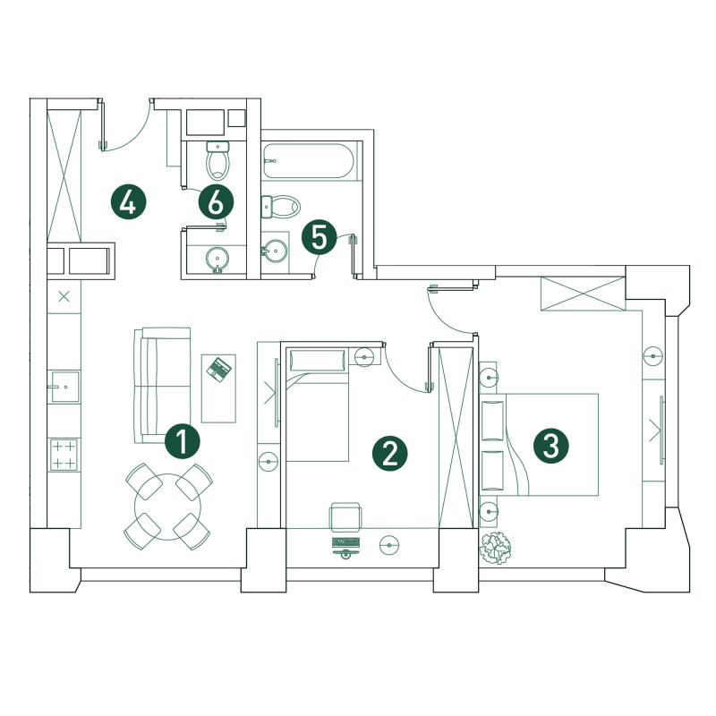 3 ккв (Евро) 66,1 м²