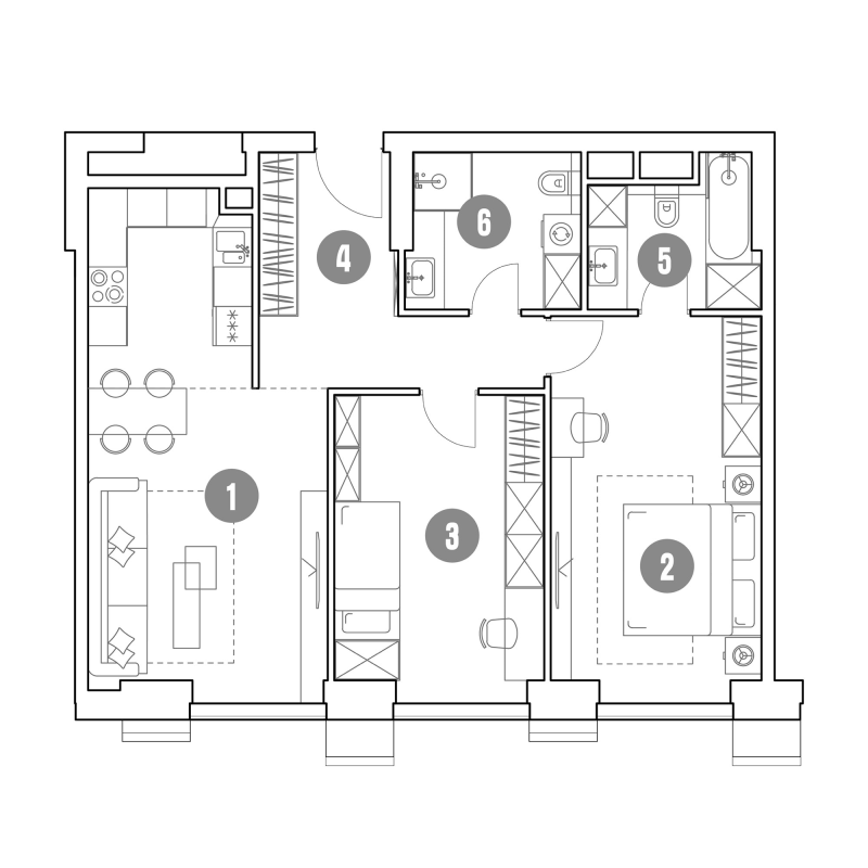 3 ккв (Евро) 79,8 м²