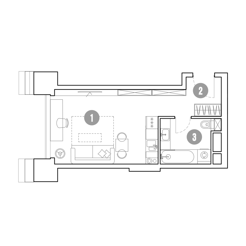 Студия 29,4 м²