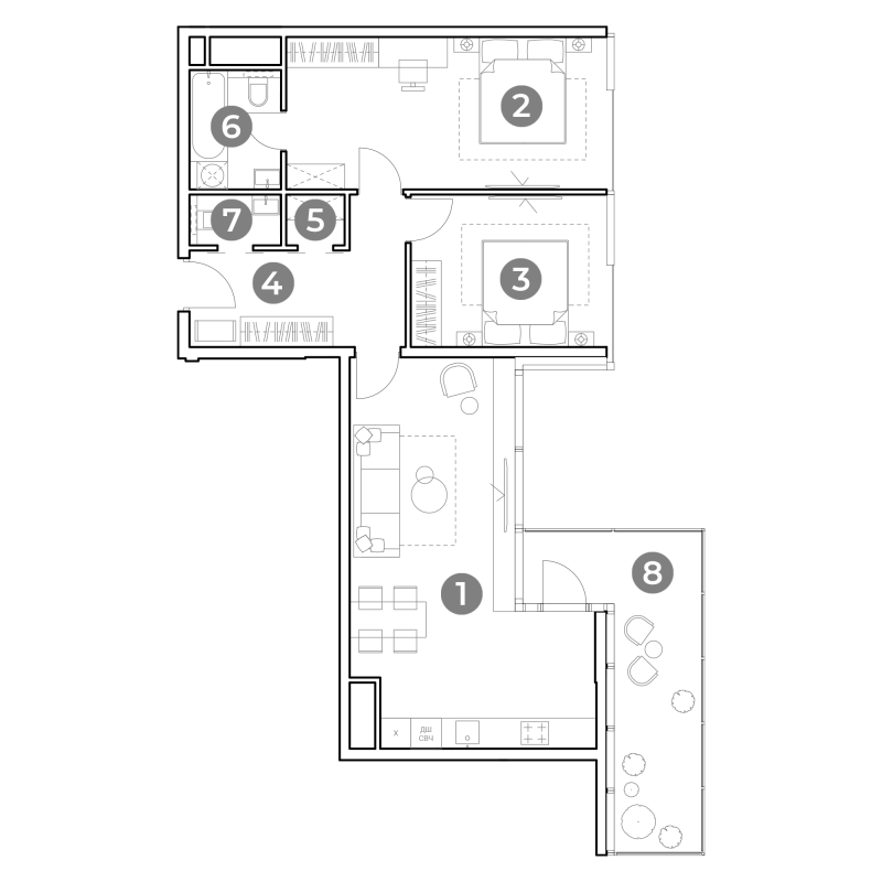 3 ккв (Евро) 89 м²