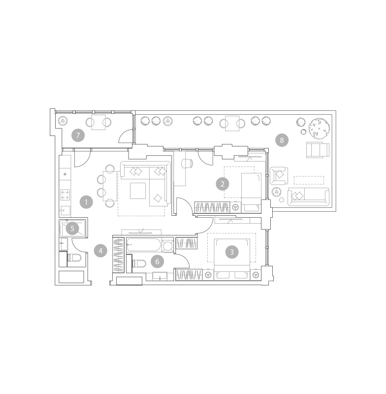 3 ккв (Евро) 74 м²