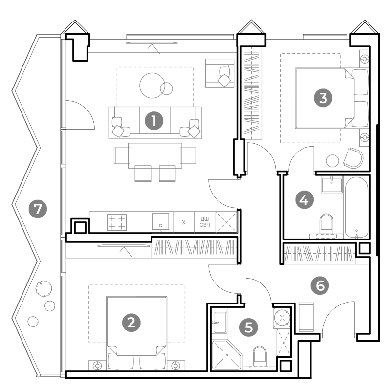 3 ккв (Евро) 82,1 м²