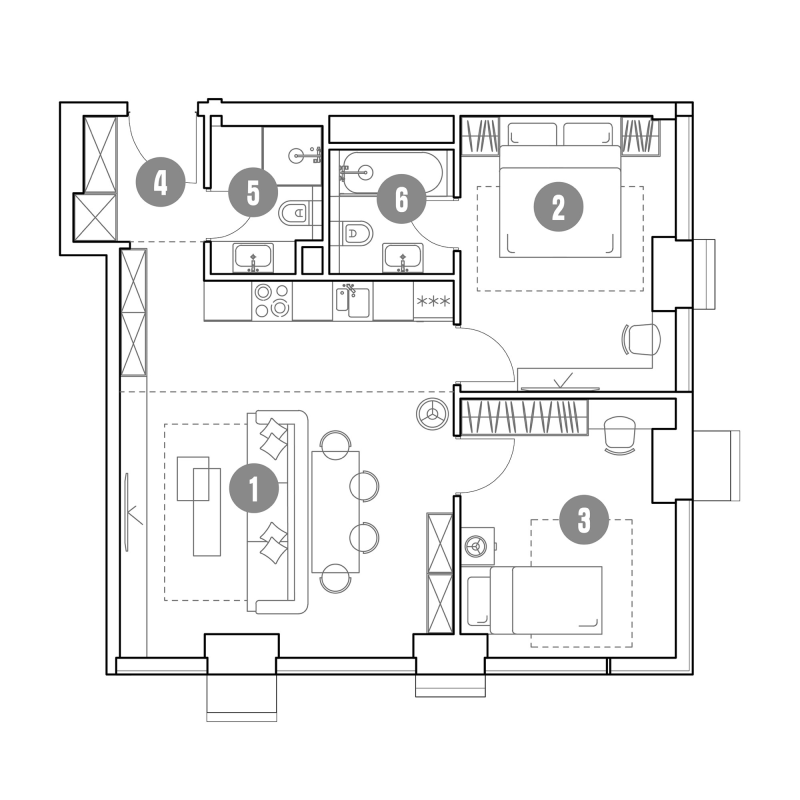 3 ккв (Евро) 63,2 м²