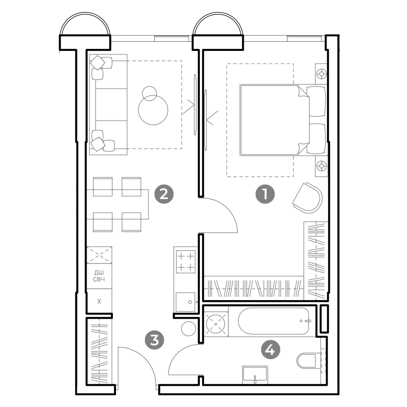 1 ккв 45,2 м²