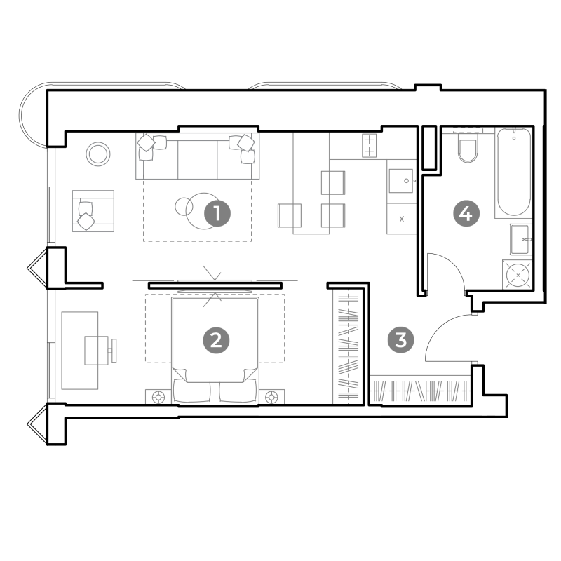 2 ккв (Евро) 45,7 м²