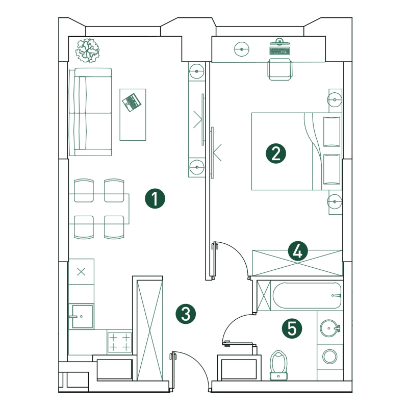 2 ккв (Евро) 48,5 м²