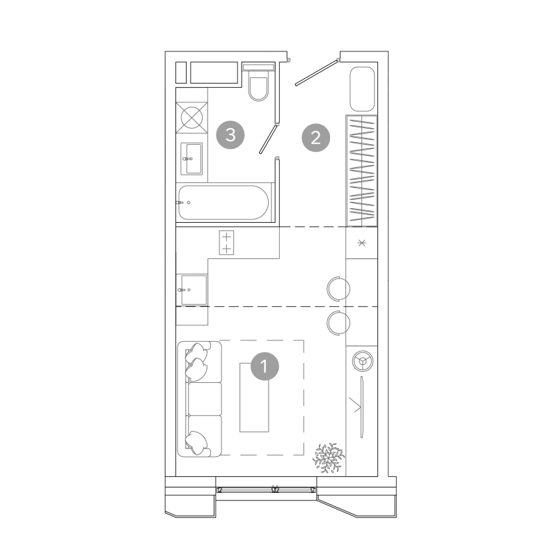 Студия 28,4 м²