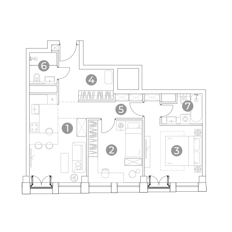 3 ккв (Евро) 65 м²