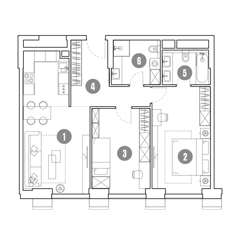3 ккв (Евро) 79,8 м²