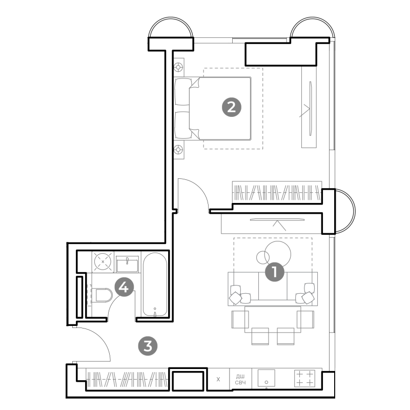 2 ккв (Евро) 46,1 м²