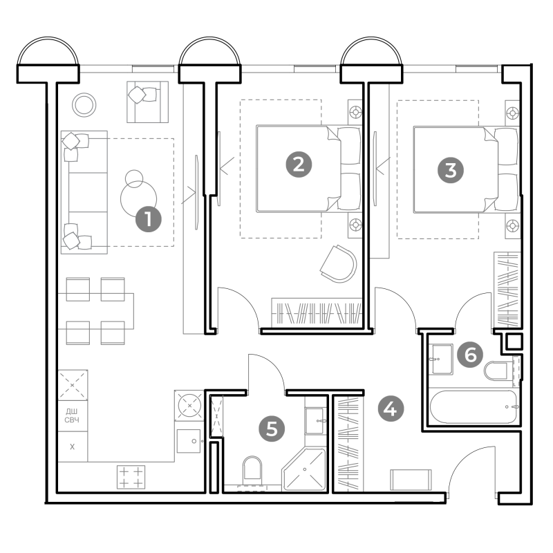 3 ккв (Евро) 70,3 м²