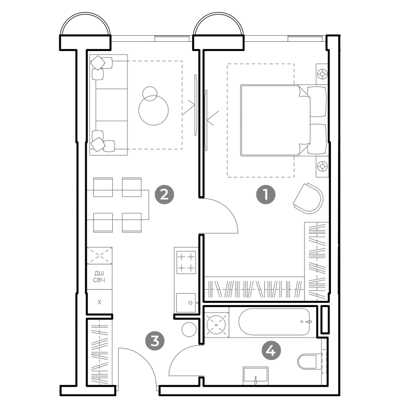 1 ккв 44,4 м²