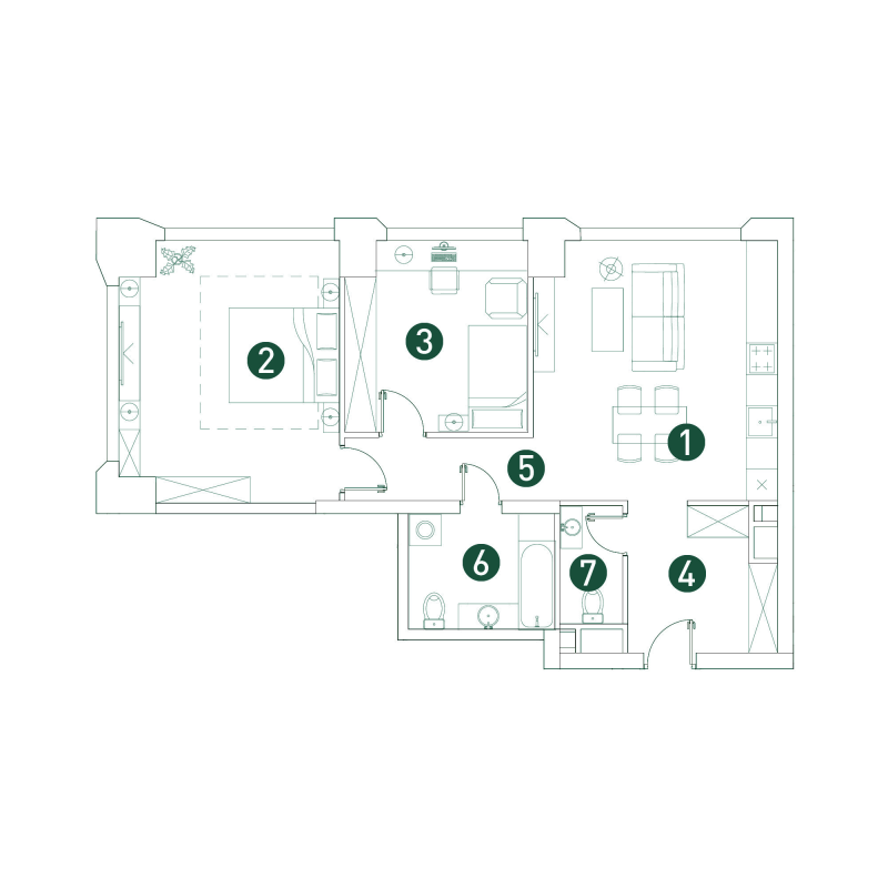3 ккв (Евро) 75,6 м²
