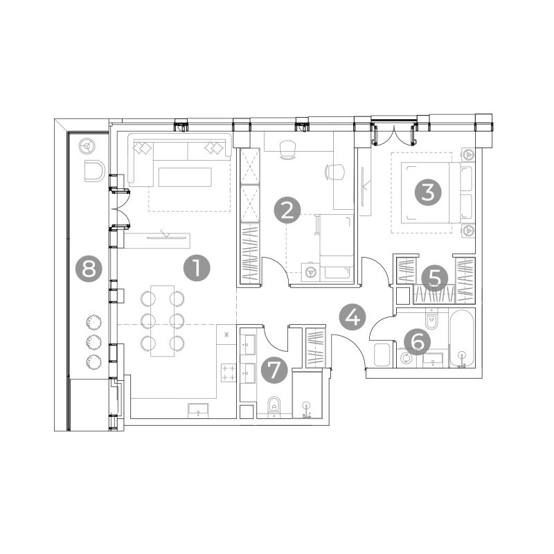 3 ккв (Евро) 87 м²