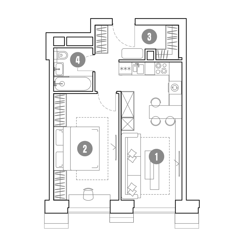 2 ккв (Евро) 45,1 м²