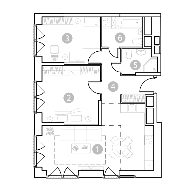 3 ккв (Евро) 67,6 м²