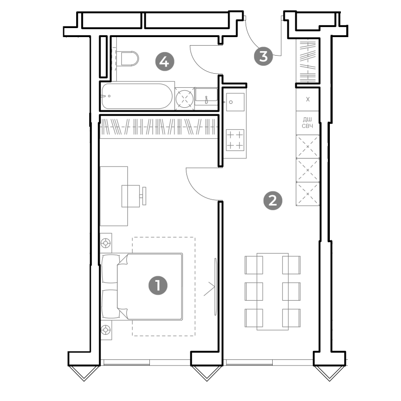 1 ккв 45,3 м²