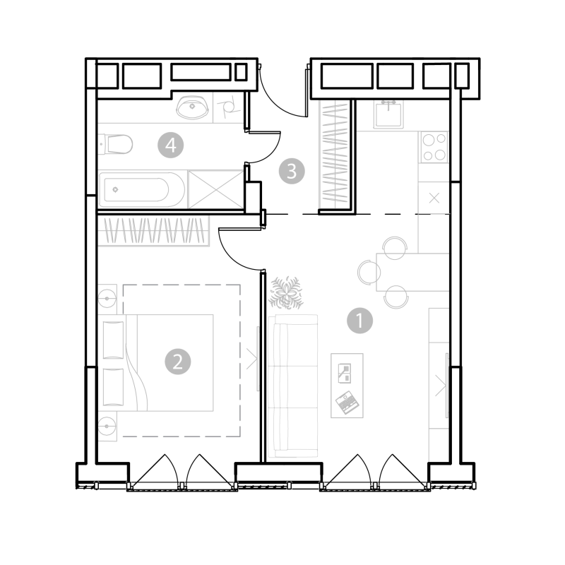 2 ккв (Евро) 45,9 м²