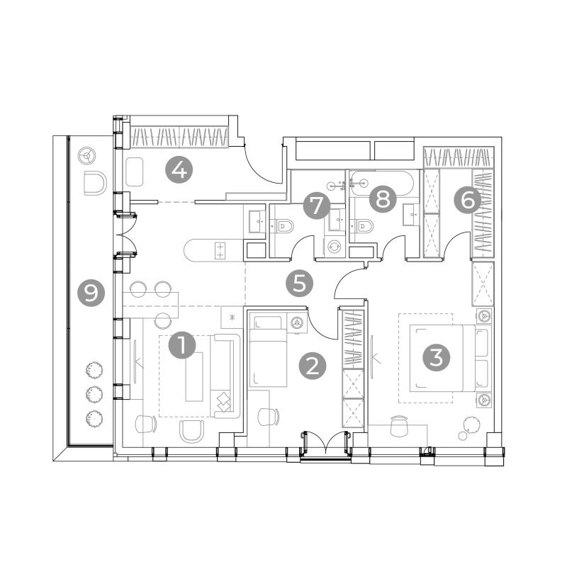 3 ккв (Евро) 84,8 м²