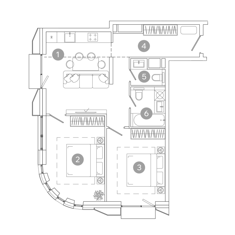 3 ккв (Евро) 61,5 м²