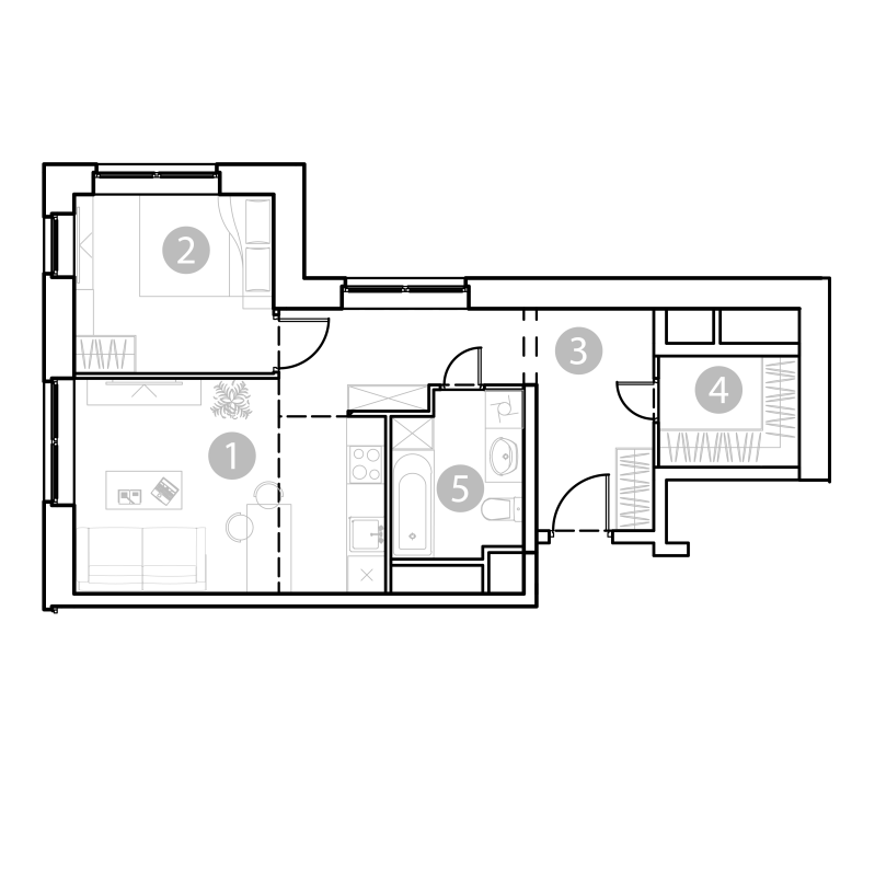 2 ккв (Евро) 46,1 м²