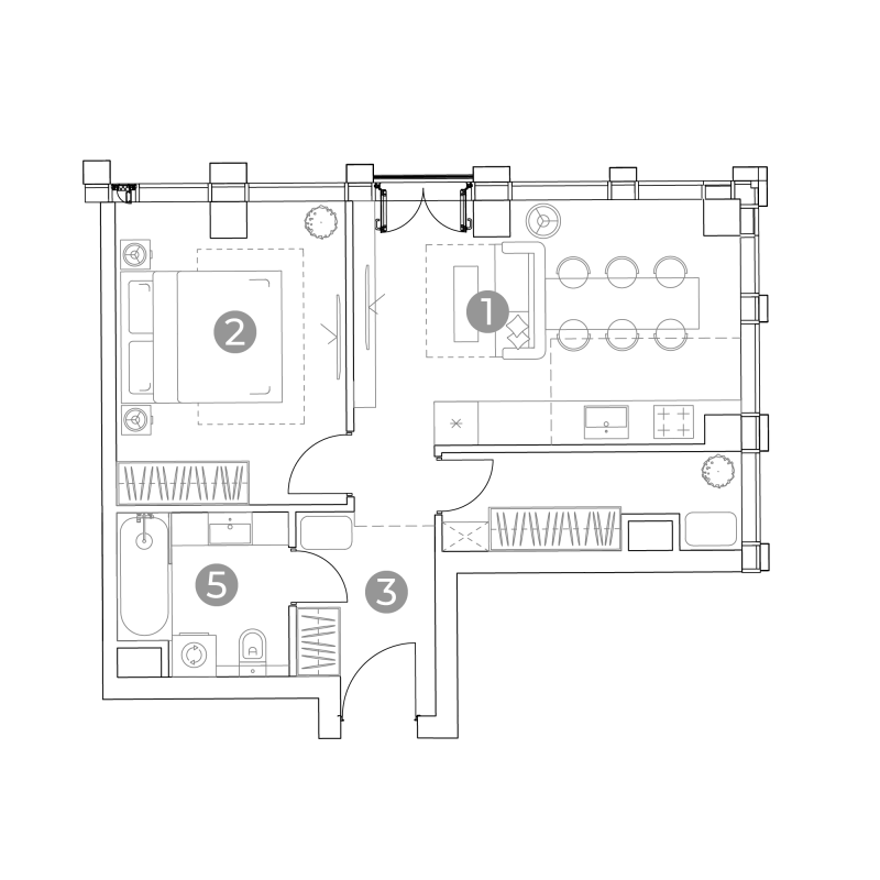 2 ккв (Евро) 45,3 м²