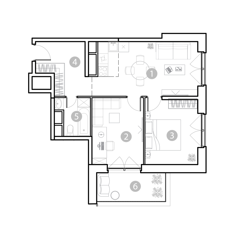 3 ккв (Евро) 56,3 м²