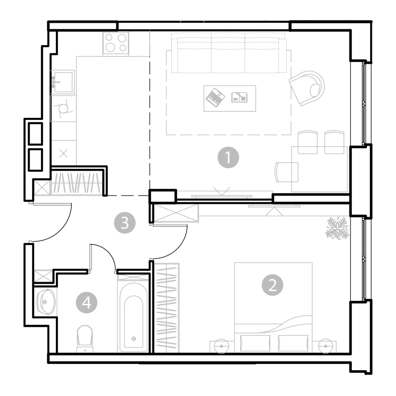 2 ккв (Евро) 51,8 м²
