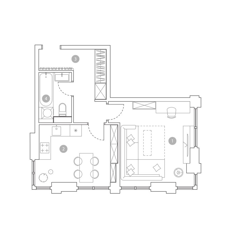 1 ккв 42,1 м²
