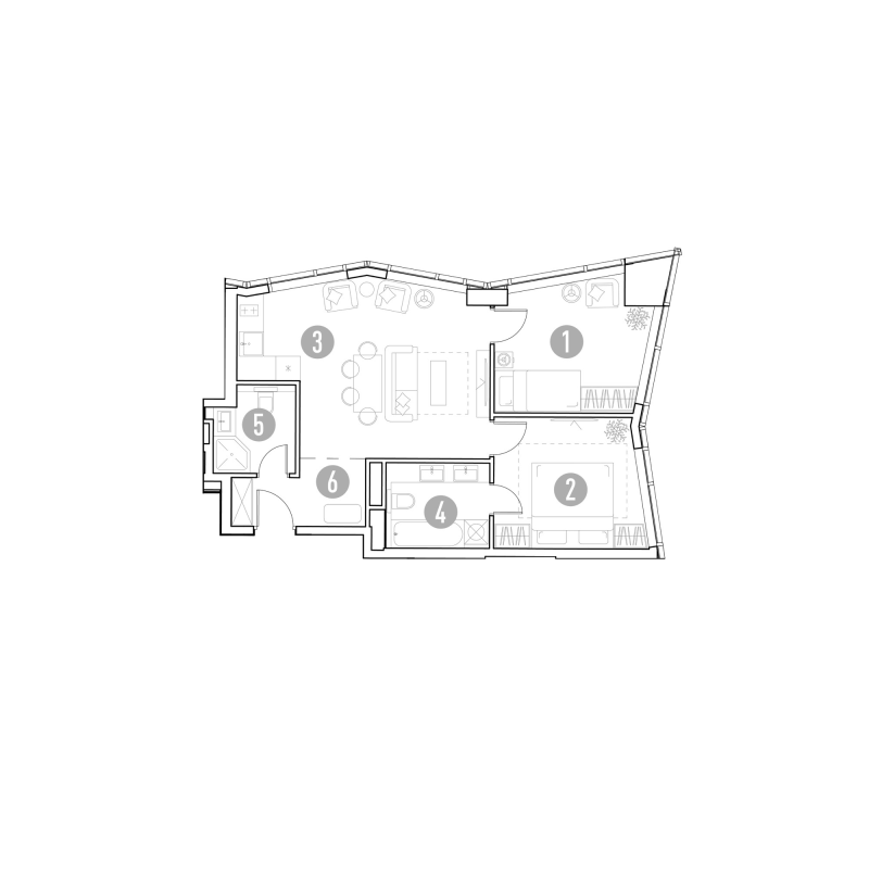 3 ккв (Евро) 60,8 м²