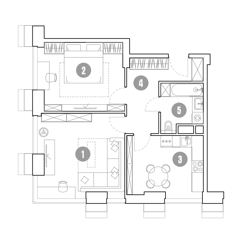 2 ккв 60,8 м²