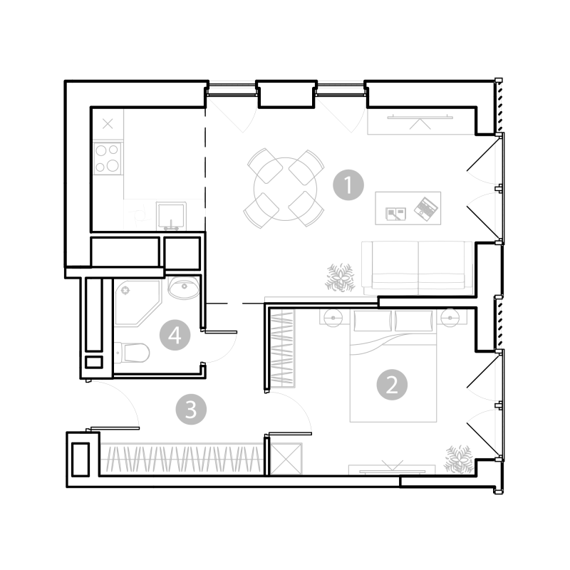 2 ккв (Евро) 46,4 м²
