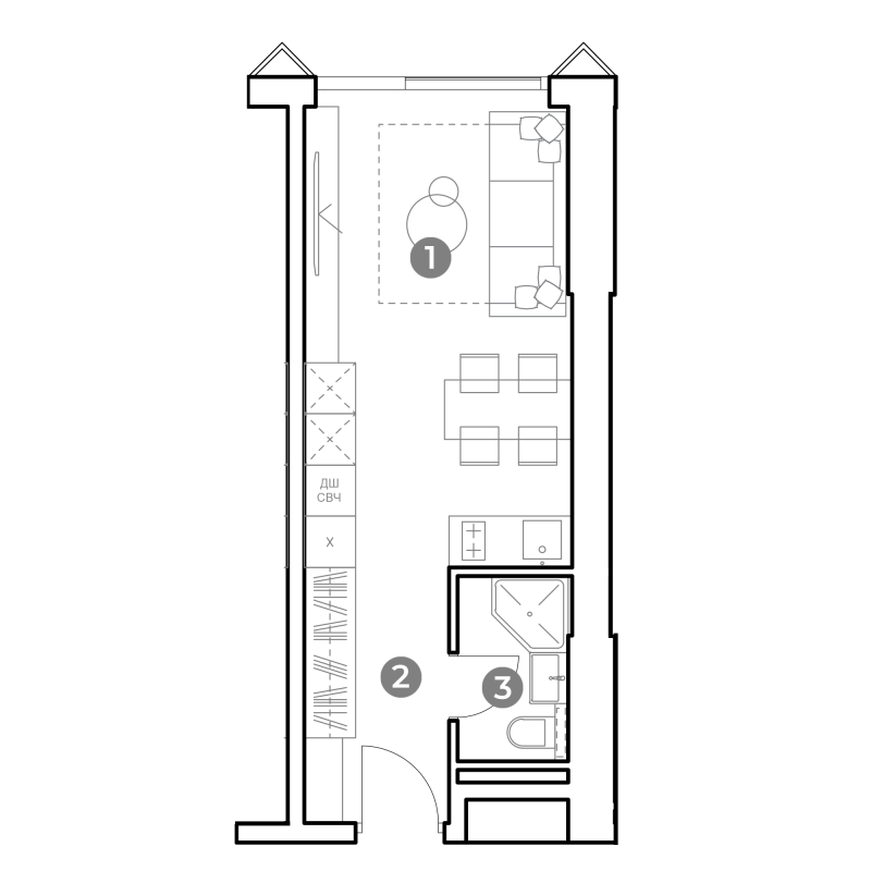 Студия 25,8 м²
