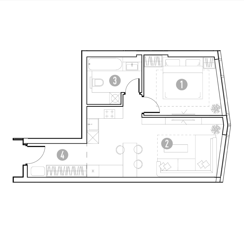 2 ккв (Евро) 44,7 м²