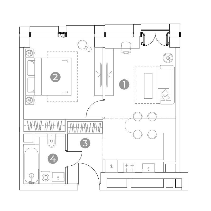 2 ккв (Евро) 46,8 м²