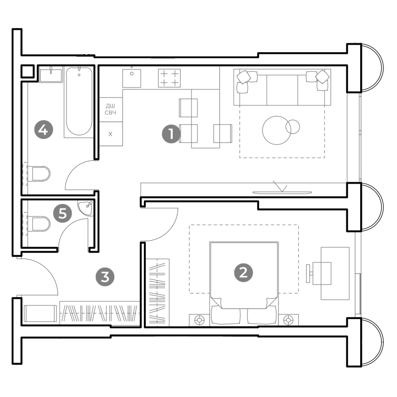 2 ккв (Евро) 50,6 м²