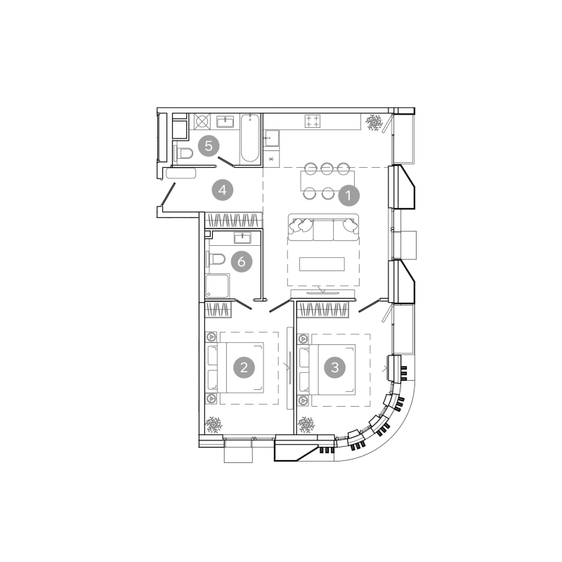 3 ккв (Евро) 76,6 м²