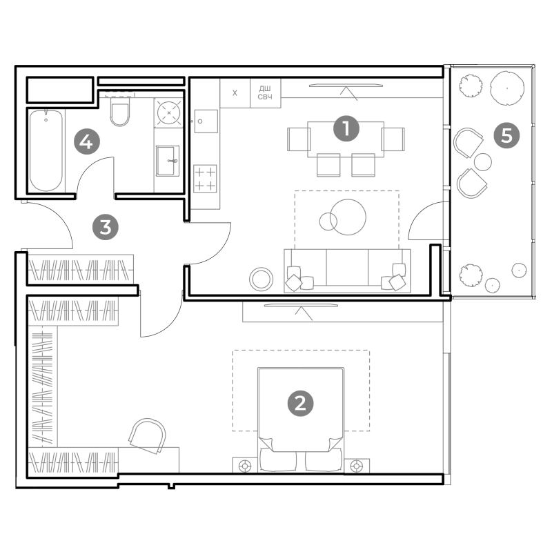 2 ккв (Евро) 68,8 м²