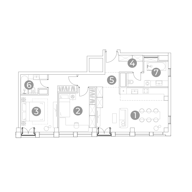 3 ккв (Евро) 82 м²