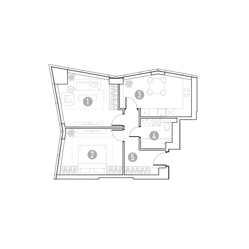 2 ккв 55 м²
