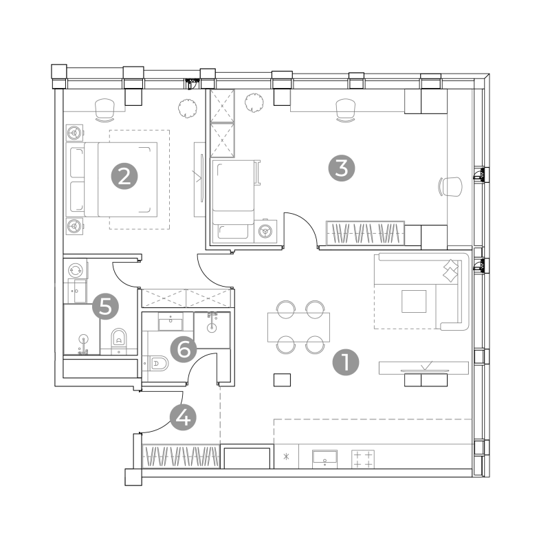 3 ккв (Евро) 82 м²